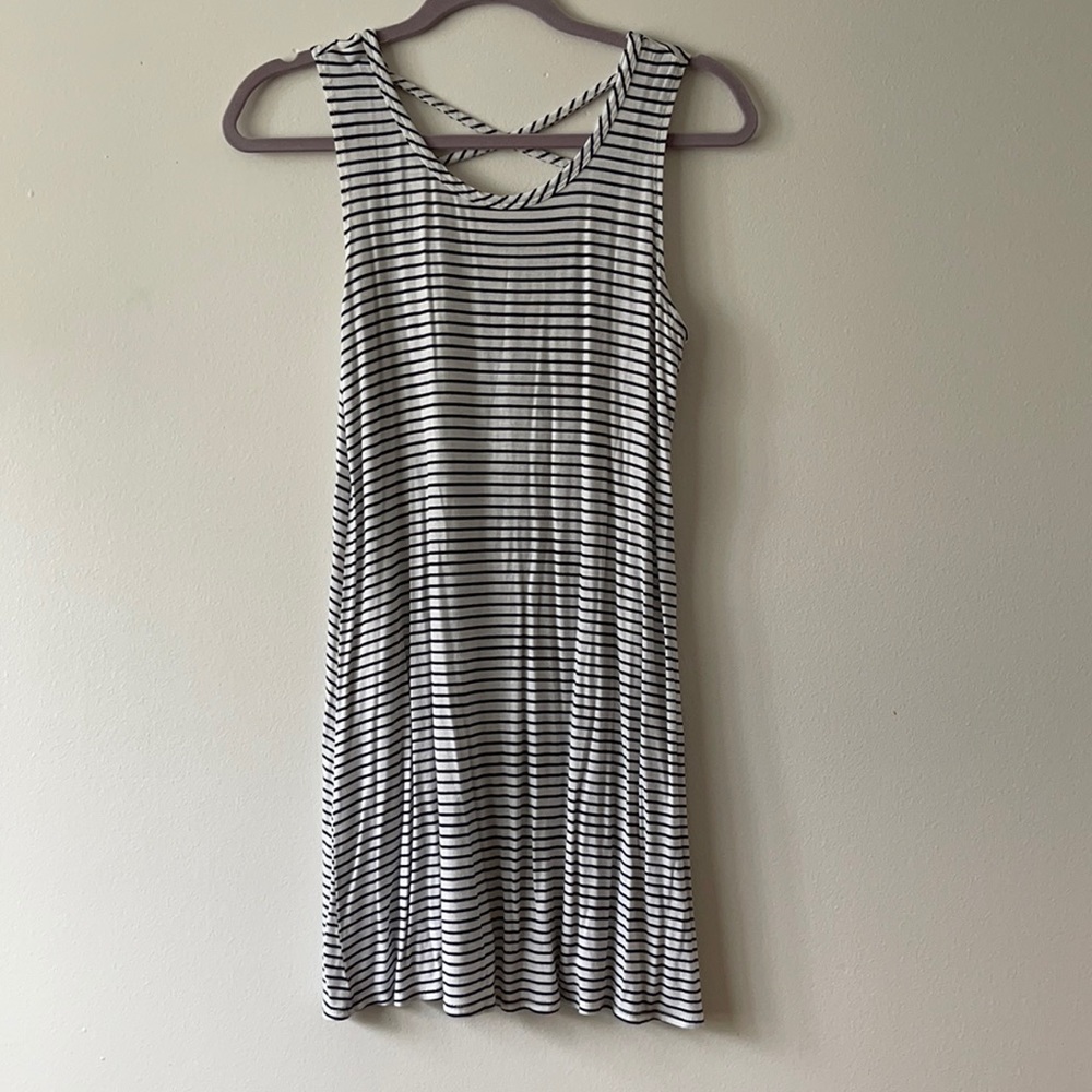 Black and white stripe dress